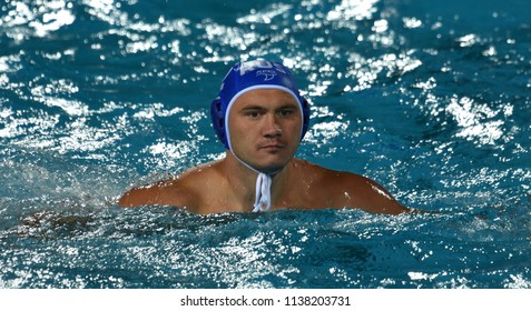 Budapest, Hungary - Jul 25, 2017. LAZAREV Nikolay (2) russian waterpolo player. FINA Waterpolo World Championship was held in Alfred Hajos Swimming Centre in 2017.