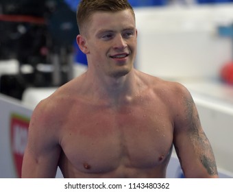 Budapest, Hungary - Jul 25, 2017. Competitive Swimmer PEATY Adam (GBR) Swimming Breastroke. FINA Swimming World Championship Preliminary Heats In Duna Arena.