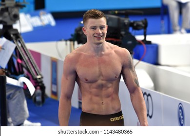 Budapest, Hungary - Jul 25, 2017. Competitive Swimmer PEATY Adam (GBR) Swimming Breastroke. FINA Swimming World Championship Preliminary Heats In Duna Arena.