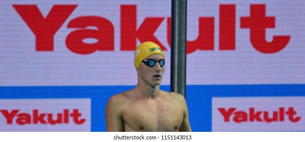 Budapest, Hungary - Jul 27, 2017. Competitive swimmer MCEVOY Cameron (AUS) in the 100m Freestyle Final. FINA Swimming World Championship was held in Duna Arena.