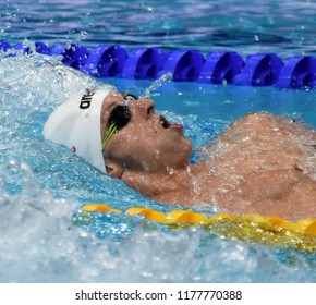 Budapest, Hungary - Jul 30, 2017. Competitive swimmer VERRASZTO David (HUN) in the 400m Individual Medley Final. FINA Swimming World Championship was held in Duna Arena.