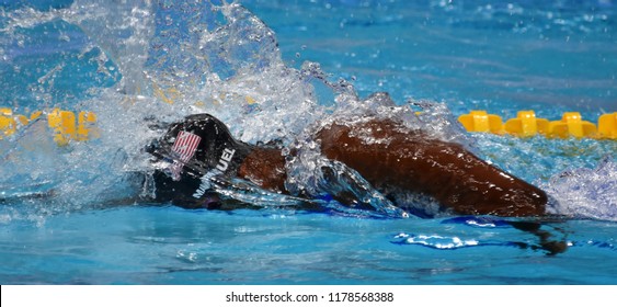 Budapest, Hungary - Jul 30, 2017. MANUEL Simone (USA) in the Women 4x100m Medley Relay Final. FINA Swimming World Championship was held in Duna Arena.