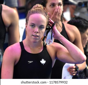Budapest, Hungary - Jul 30, 2017. SMITH Kierra (CAN) after the Women 4x100m Medley Relay Final. FINA Swimming World Championship was held in Duna Arena.