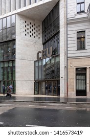 Budapest, Hungary - June 1, 2019: Entrance Of CEU (Central European University) Main Building In Budapest.