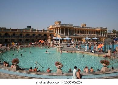 Budapest, Hungary - June 2018: Széchenyi Thermal Bath