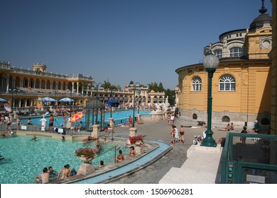 Budapest, Hungary - June 2018: Széchenyi Thermal Bath