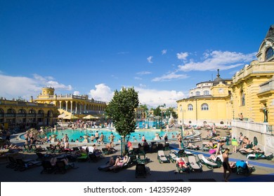 Budapest, Hungary, June 4, 2019: Széchenyi Thermal Bath