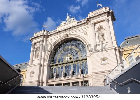 Budapest, Hungary - Keleti railway station building in Pest district.