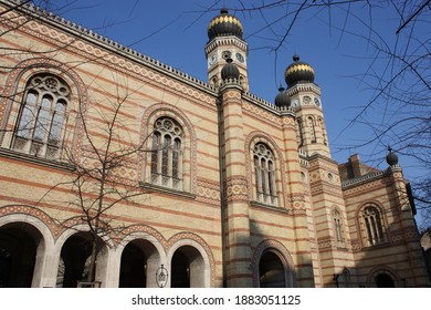 Budapest, Hungary - March 23, 2011: Side Of The Dohány Street Synagogue (also Known As The Great Synagogue), The Largest Synagogue In Europe.