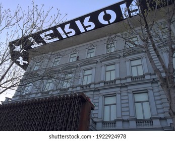 Budapest, Hungary - March 26, 2017: House Of Terror Museum In Located At Andrássy út 60 In Budapest, Hungary.  Fascist And Communist Regimes In 20th-century Hungary Exhibits.