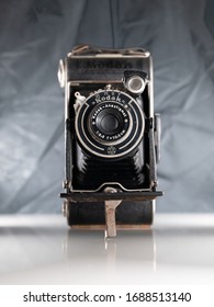 Budapest, Hungary - March 30, 2020: An old Kodak camera, close up