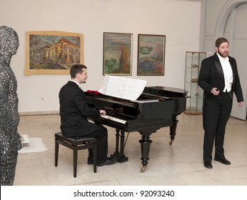 BUDAPEST, HUNGARY - MAY 07: Andras Barlay Hungarian Opera And Belcanto Singer Sings On Stage At Budafok Museum On May 7, 2009 In Budapest, Hungary.