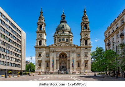 Budapest, Hungary - May 4, 2020: Empty Street In Center Of Budapest Because Of Coronavirus Pandemia.