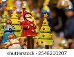 Budapest, Hungary - November 16, 2024: Handmade Clay Figurines: Festive Christmas Decorations.