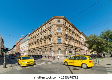 Budapest, Hungary - October 01, 2019: Andrassy Avenue (Hungarian: Andrássy út) Is A Boulevard In Budapest, Hungary, Dating Back To 1872. Budapest Streets.