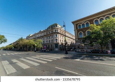 Budapest, Hungary - October 01, 2019: Andrassy Avenue (Hungarian: Andrássy út) Is A Boulevard In Budapest, Hungary, Dating Back To 1872. Budapest Streets.