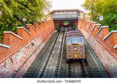 BUDAPEST, HUNGARY- Sep. 12, 2017: Budapest Castle Hill Funicular