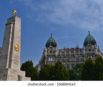 Budapest/ Hungary - September 28, 2017: Red Army Monument In Freedom Square (Szabadság Tér);  5th District 