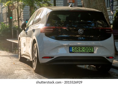 Budapest, Hungary-July 2021:VOLKSWAGEN ID.3 COMPACT Electric Car In The Urban Space Budapest