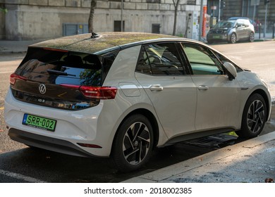 Budapest, Hungary-July 2021:VOLKSWAGEN ID.3 COMPACT Electric Car In The Urban Space Budapest