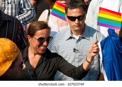 BUDAPEST, JULY 07:Eleni Tsakopoulos Kounalakis Participates At The 17th Budapest Pride On 07 July 2012 In Budapest, Hungary.  Eleni Tsakopoulos Kounalakis Is U.S. Ambassador In Hungary