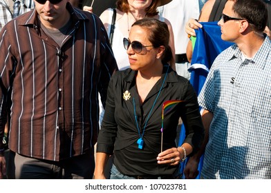 BUDAPEST, JULY 07:Eleni Tsakopoulos Kounalakis Participates At The 17th Budapest Pride On 07 July 2012 In Budapest, Hungary.  Eleni Tsakopoulos Kounalakis Is U.S. Ambassador In Hungary