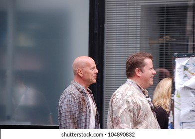 BUDAPEST -  JUNE 10:  Actor Bruce Willis Arrives On The Set Of Die Hard 5: A Good Day To Die Hard In Budapest, Hungary On Sunday,  June 10, 2012.