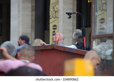 BUDAPEST -  JUNE 10:  Actor Bruce Willis Is On The Set Of Die Hard 5: A Good Day To Die Hard In Budapest, Hungary On Sunday,  June 10, 2012.