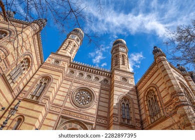 Budapest MARCH 31, 2023 The Dohány Street Synagogue, also known as the Great Synagogue, is the largest synagogue in Europe - built at the turn of the century in the Moorish style