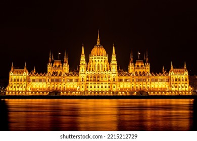 The Budapest Parliament Building At Night