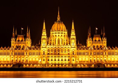 The Budapest Parliament Building At Night