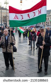 Budapest, Pest  Hungary - 03 13 2022: Political Opposition Movement, Marching For Change Of Regime