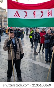 Budapest, Pest  Hungary - 03 13 2022: Political Opposition Movement, Marching For Change Of Regime