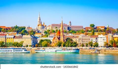 Budapest Skyline, Buda Castle And Danube River