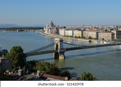 Budapest Skyline With The Danube River 