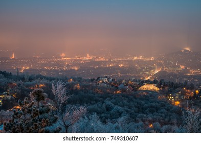 Budapest In Smog At Winter