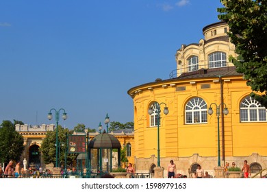 Budapest/Hungary- 2019: Széchenyi Thermal Bath In Budapest
