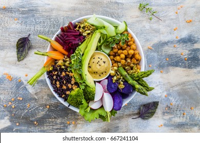 Buddha Bowl, Healthy And Balanced Food. 