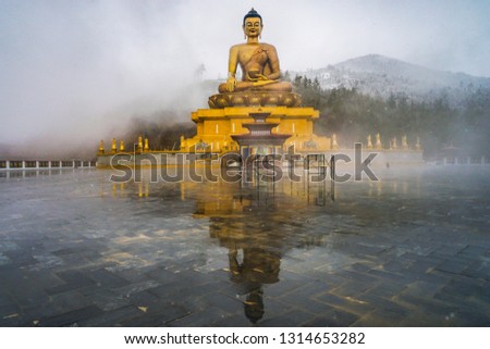 Buddha Dordhenma statue with beautiful reflection