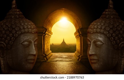 Buddha Faces In The Temple Of Bagan