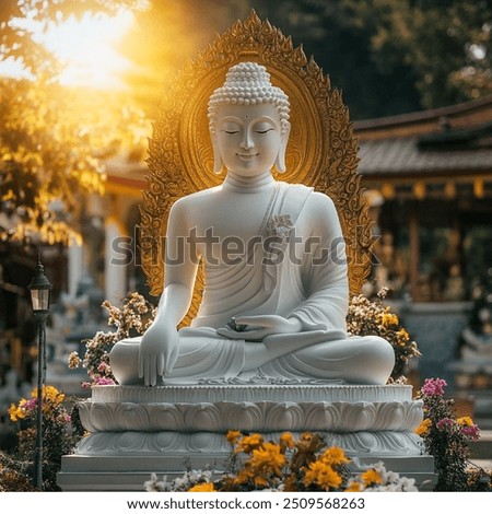 Buddha head in the big forest