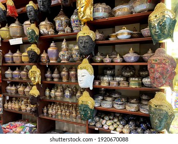 Buddha Heads As Souvenir In Thailand