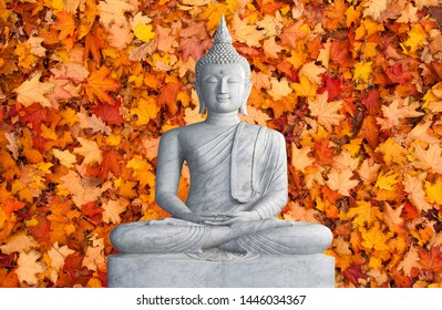 Buddha With Orange Leaf Wallpaper 