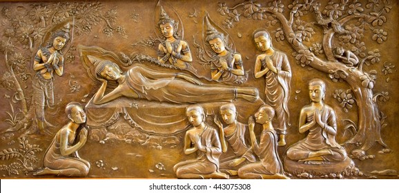 Buddha Sculpture Image.  Thai Style Metal Carving