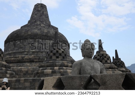 Buddha statue, Candi Borobudur buddhist temple, Muntilan, Java, Indonesia