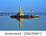 Buddha statue in Hussain Sagar Lake, Hyderabad India
