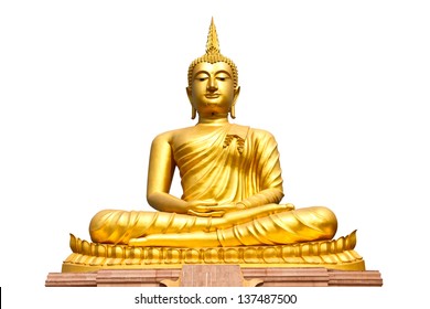 Buddha Statue On Isolate White Background