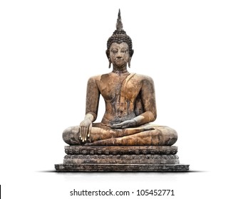 Buddha Statue On White Background