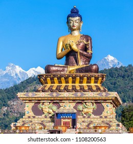 The Buddha Statue In Ravangla Or Tathagata Tsal Is Situated Near Rabong In South Sikkim District In India