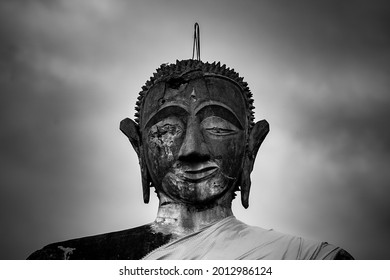 Buddha Statue In The Ruins Of Wat Piawat Temple, Destroyed In The Indochina War; Muang Khoun, Xiangkhouang, Laos